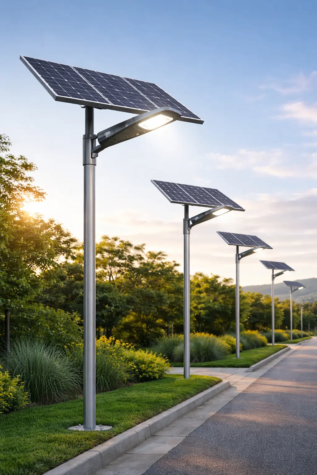 Solar engineers monitoring hybrid inverter and battery system at solar panel site