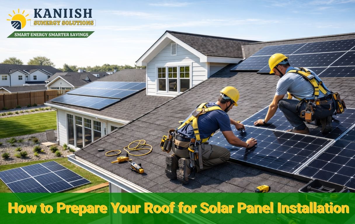 Smiling customer portrait with solar energy company branding